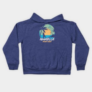 Retro Sunset Aguadilla Puerto Rico Surfing // Retro Beach Kids Hoodie